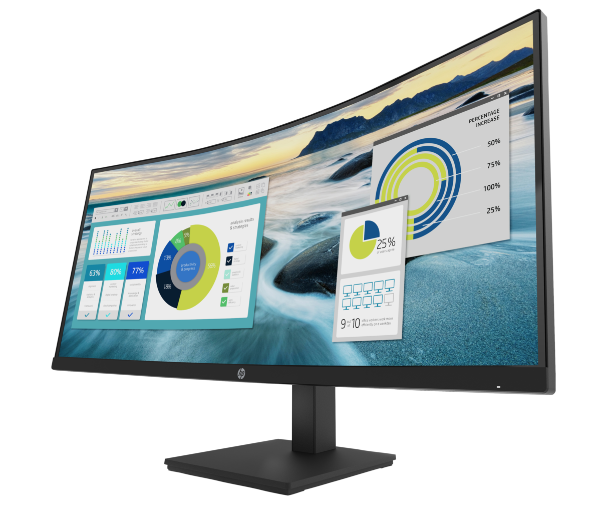 folie 5 von 9, vergrößern, hp p34hcg4 wqhd-usb-c-monitor mit wölbung