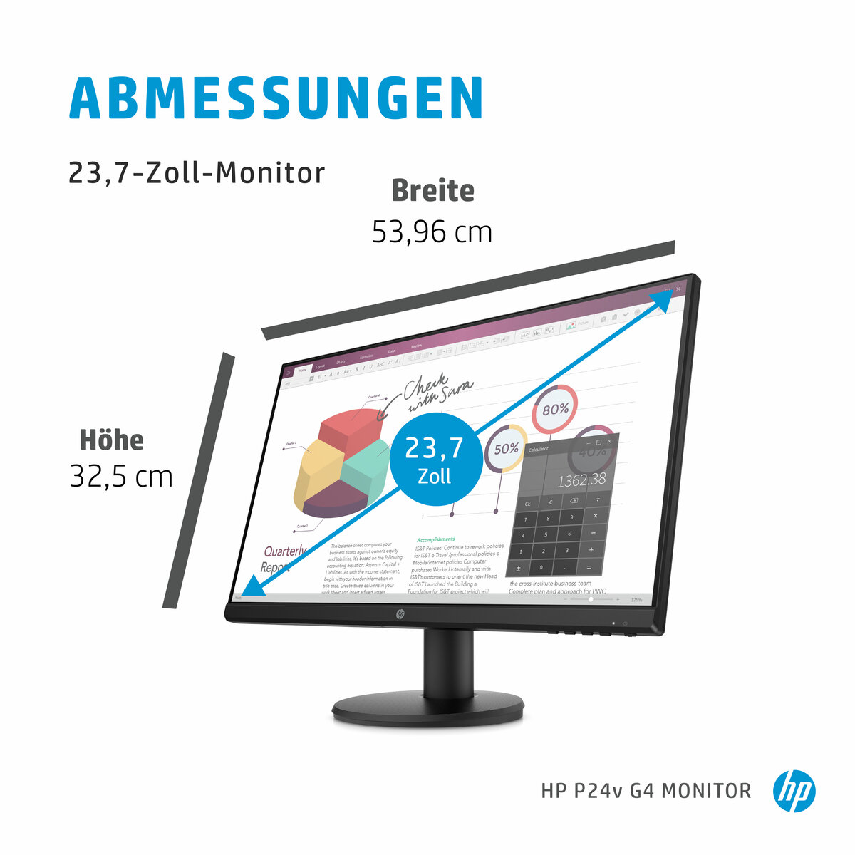 folie 1 von 9, vergrößern, hp p24v g4 monitor