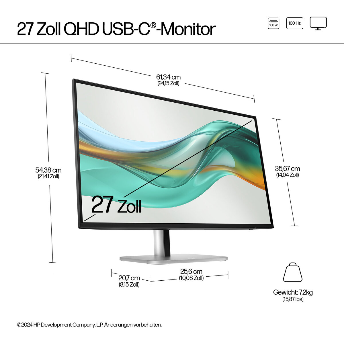 folie 1 von 7, vergrößern, hp serie 5 pro 27-zoll-qhd-usb-c-monitor – 527pu