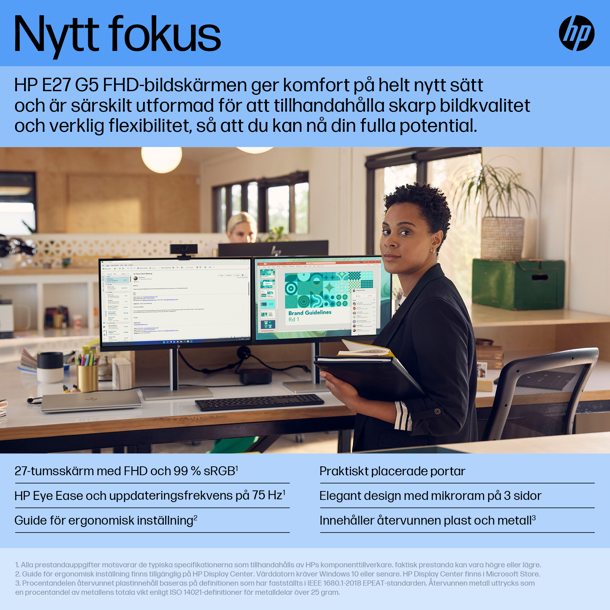 HP E27 G5 FHD Monitor - KSP 1 (Redefining focus) - Swedish