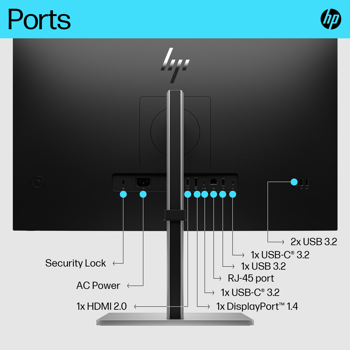 slide 9 of 13, show larger image, hp e27k g5 4k usb-c monitor