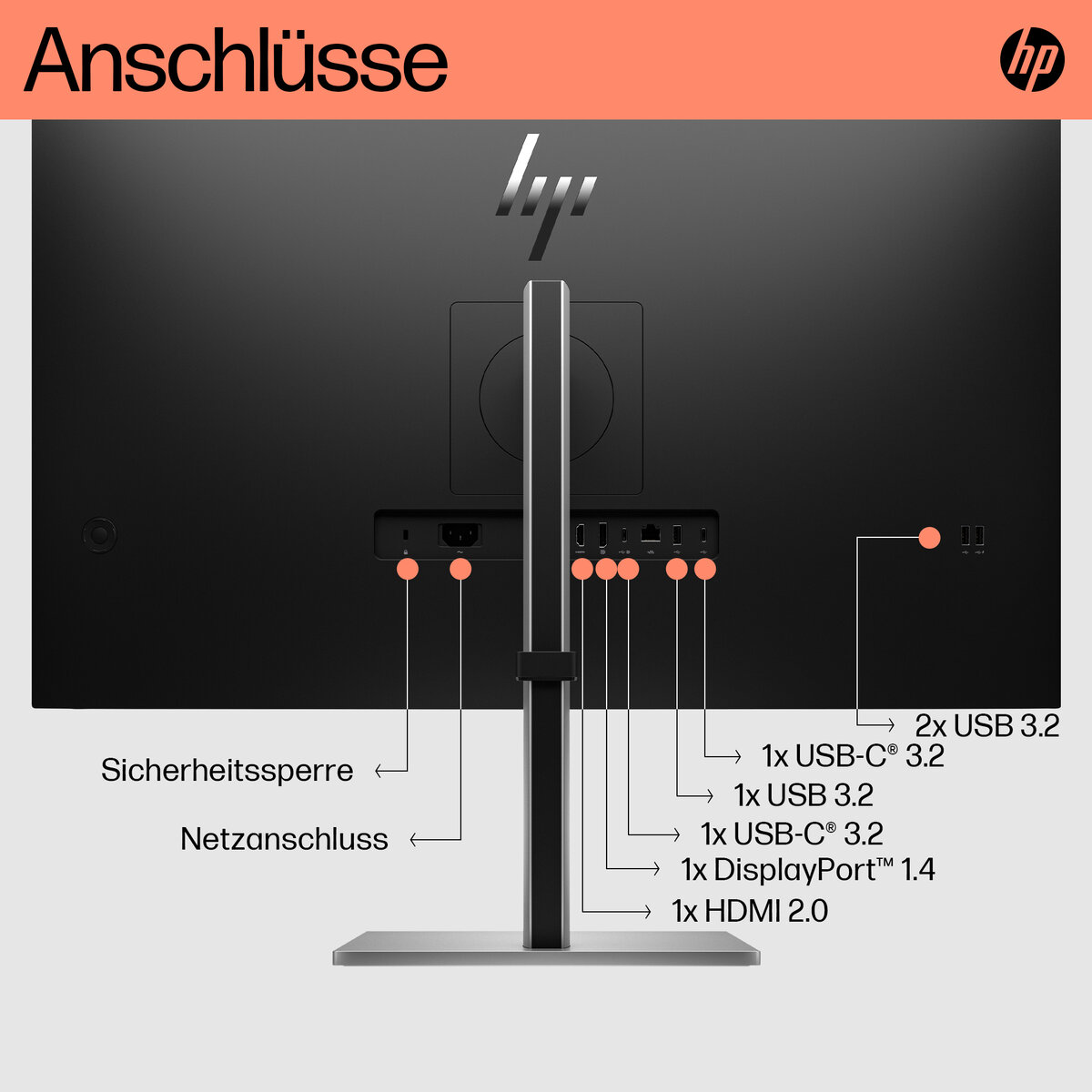 folie 1 von 11, vergrößern, hp e32k g5 4k usb-c-monitor