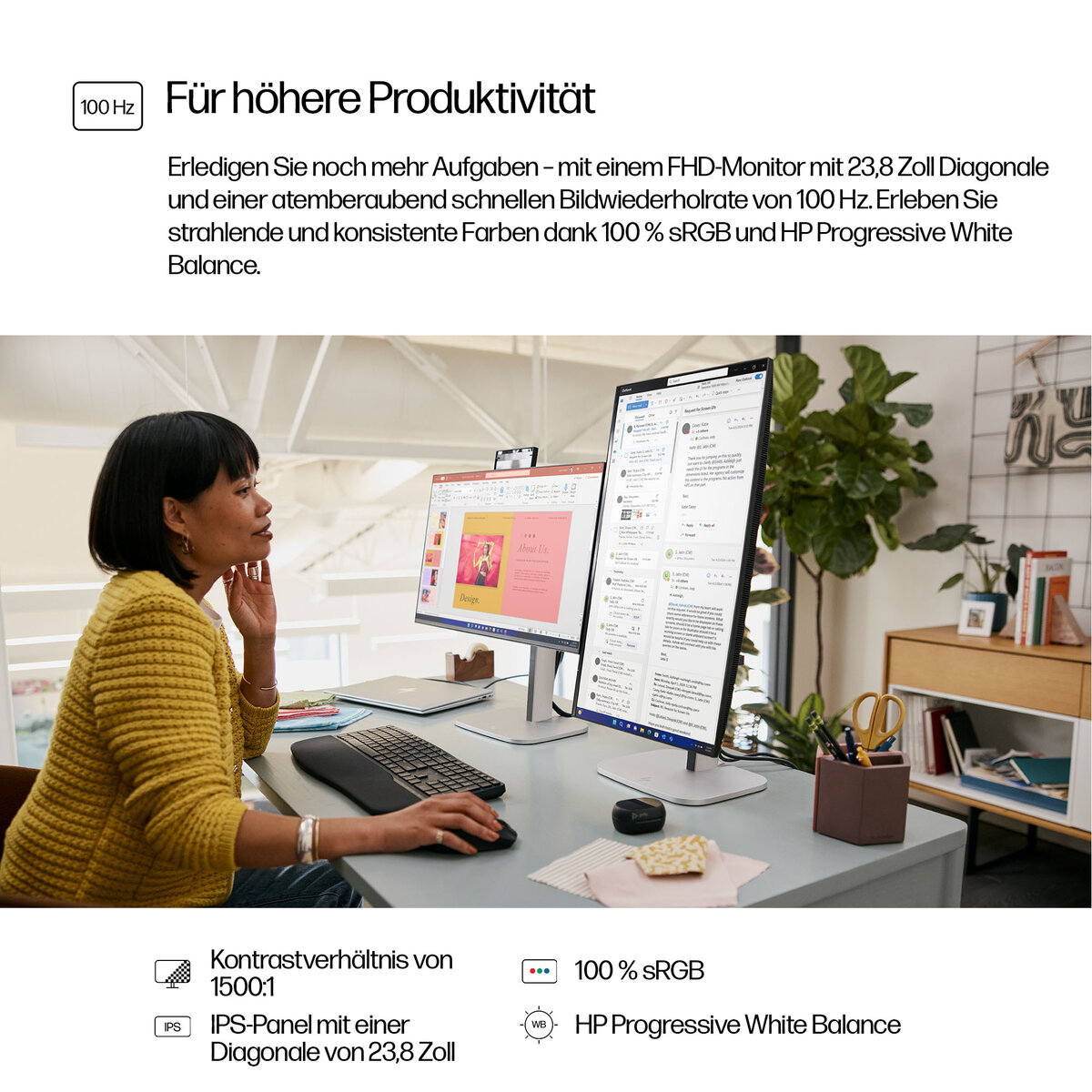 folie 5 von 12, vergrößern, hp serie 5 pro 23,8-zoll-fhd-monitor – 524pf