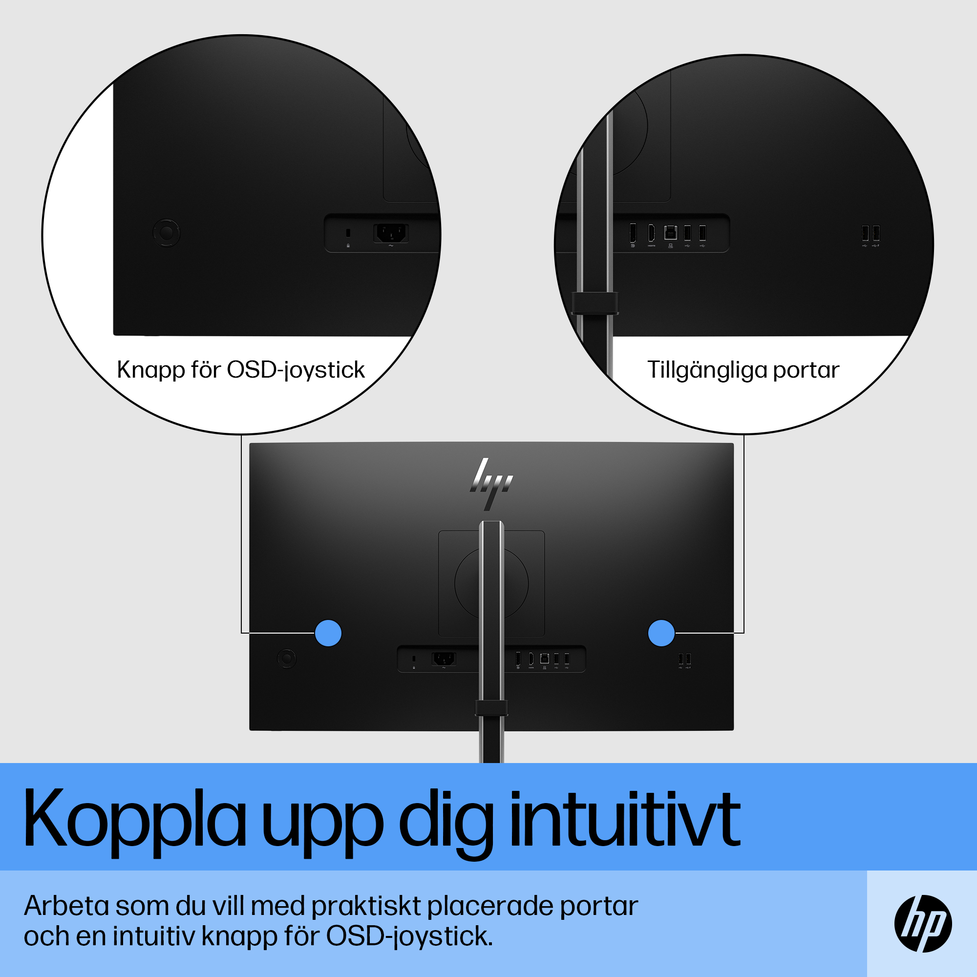 HP E27 G5 FHD Monitor - KSP 4 (Connect intuitively) - Swedish