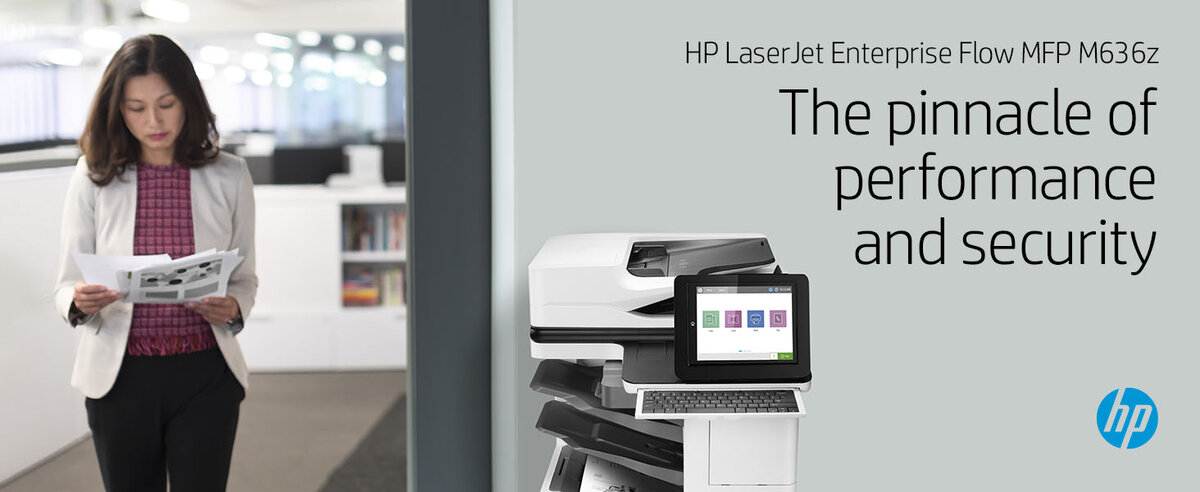 slide 1 of 20, show larger image, hp laserjet enterprise flow mfp m636z