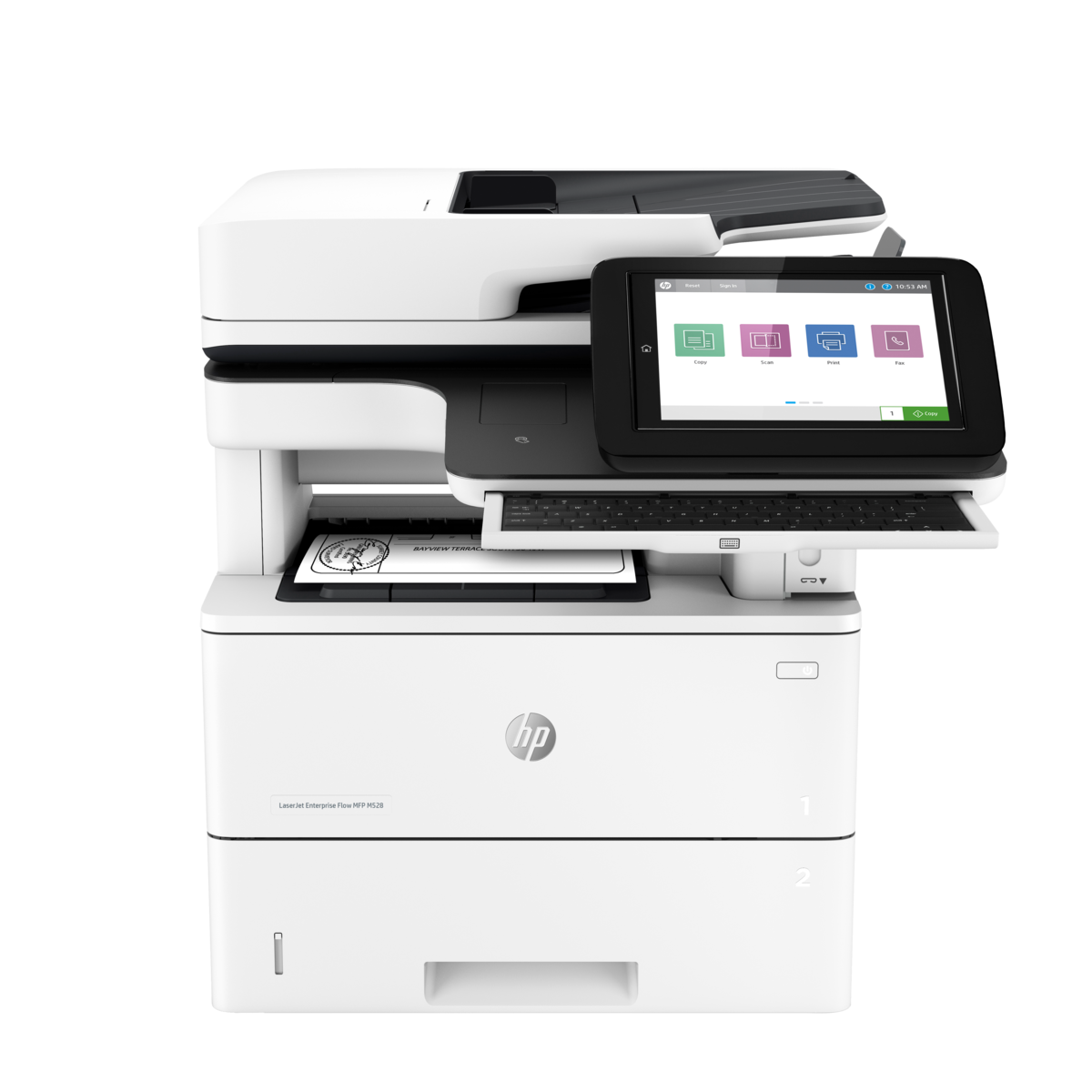slide 1 of 5, show larger image, hp laserjet enterprise flow mfp m528z