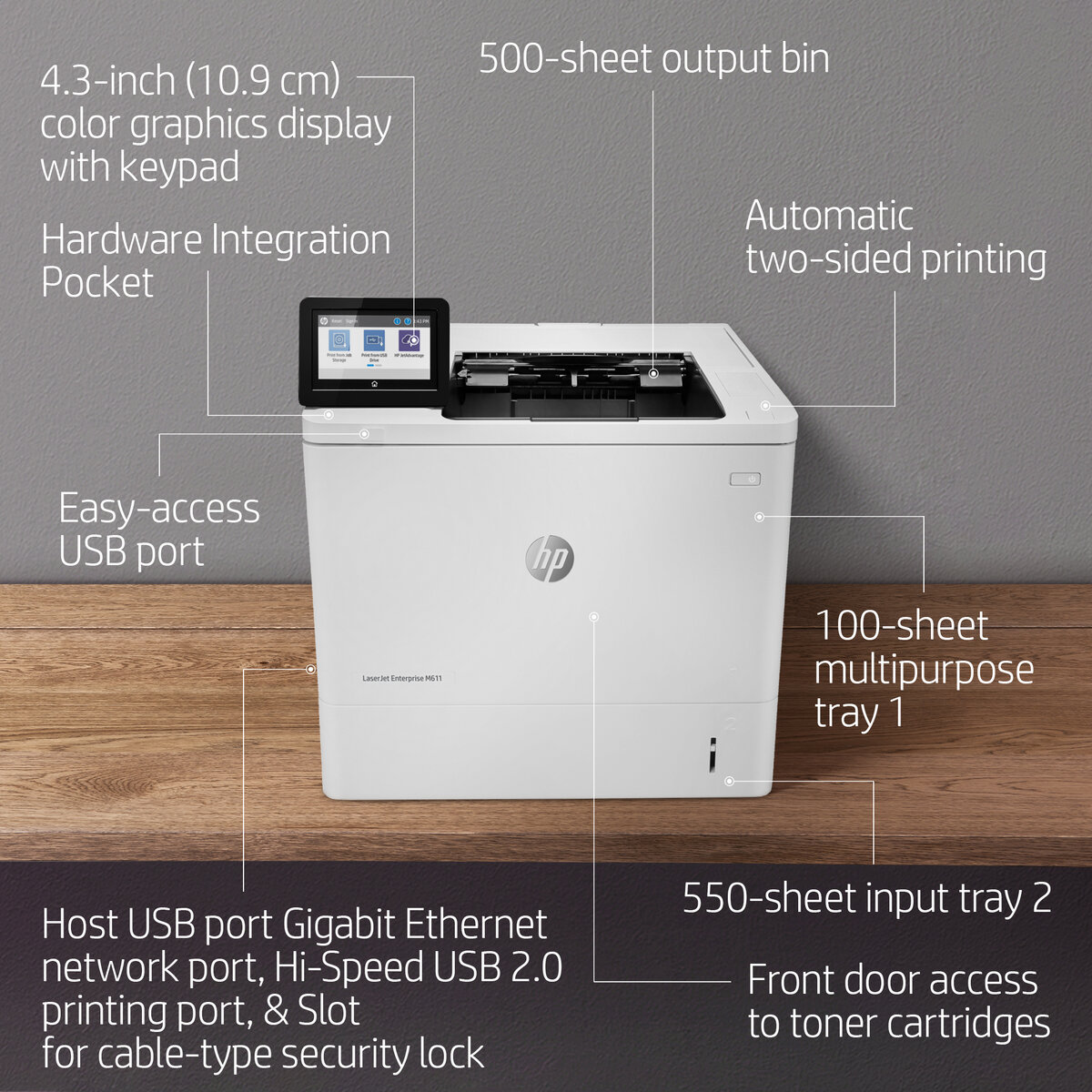 slide 8 of 20, zoom in, hp laserjet enterprise m611dn