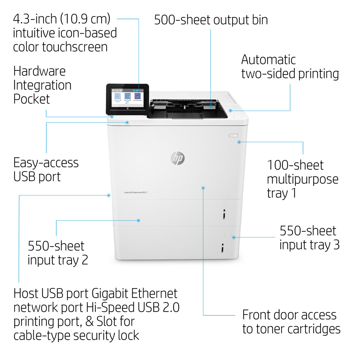 slide 8 of 20, zoom in, hp laserjet enterprise m612dn