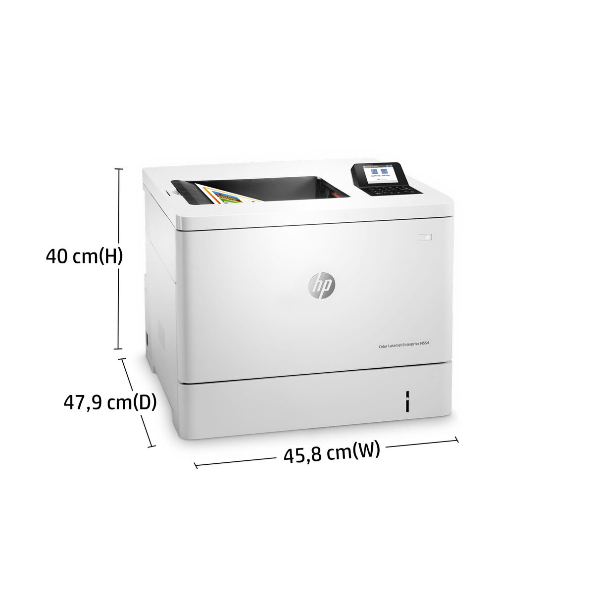 slide 1 of 15, show larger image, hp color laserjet enterprise m554dn printer