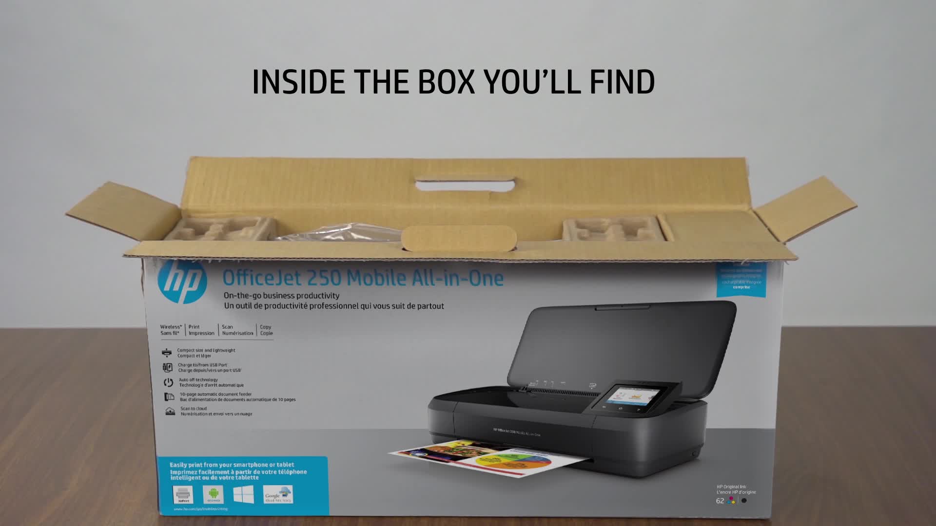 HP OfficeJet 250 Mobile Wireless All In One Inkjet Printer Black