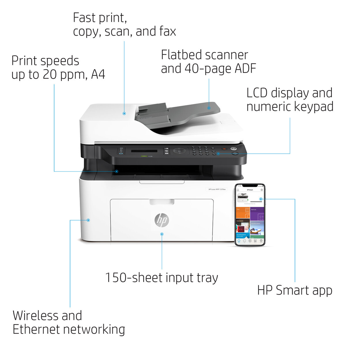 slide 1 of 20, show larger image, hp laser mfp 137fnw