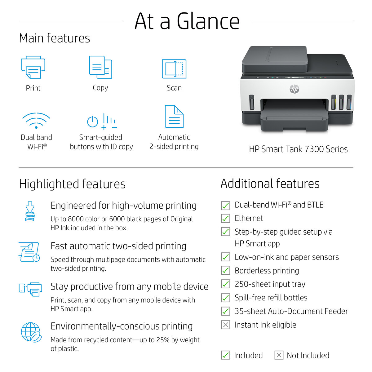 HP Smart Tank 7305e All-in-One Printer - JB Hi-Fi