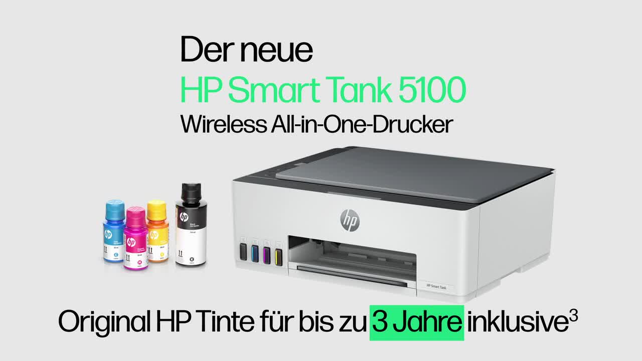 HP Smart Tank 5100 All-in-One Printer Series Video - German de_DE