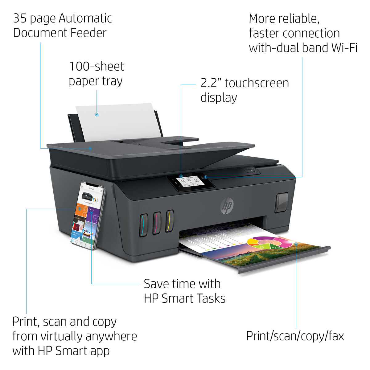 slide 1 of 14, show larger image, hp smart tank 615 wireless all-in-one