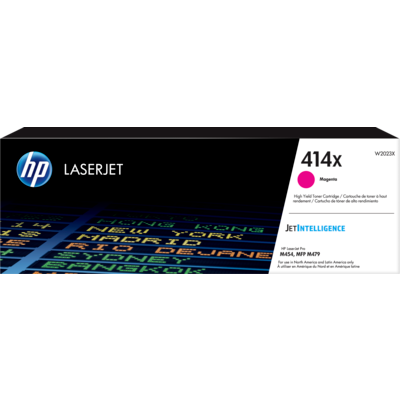 Cartucho de tóner original de alto rendimiento HP LaserJet 414X magenta