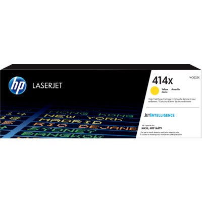 Cartucho de tóner original de alto rendimiento HP LaserJet 414X amarillo