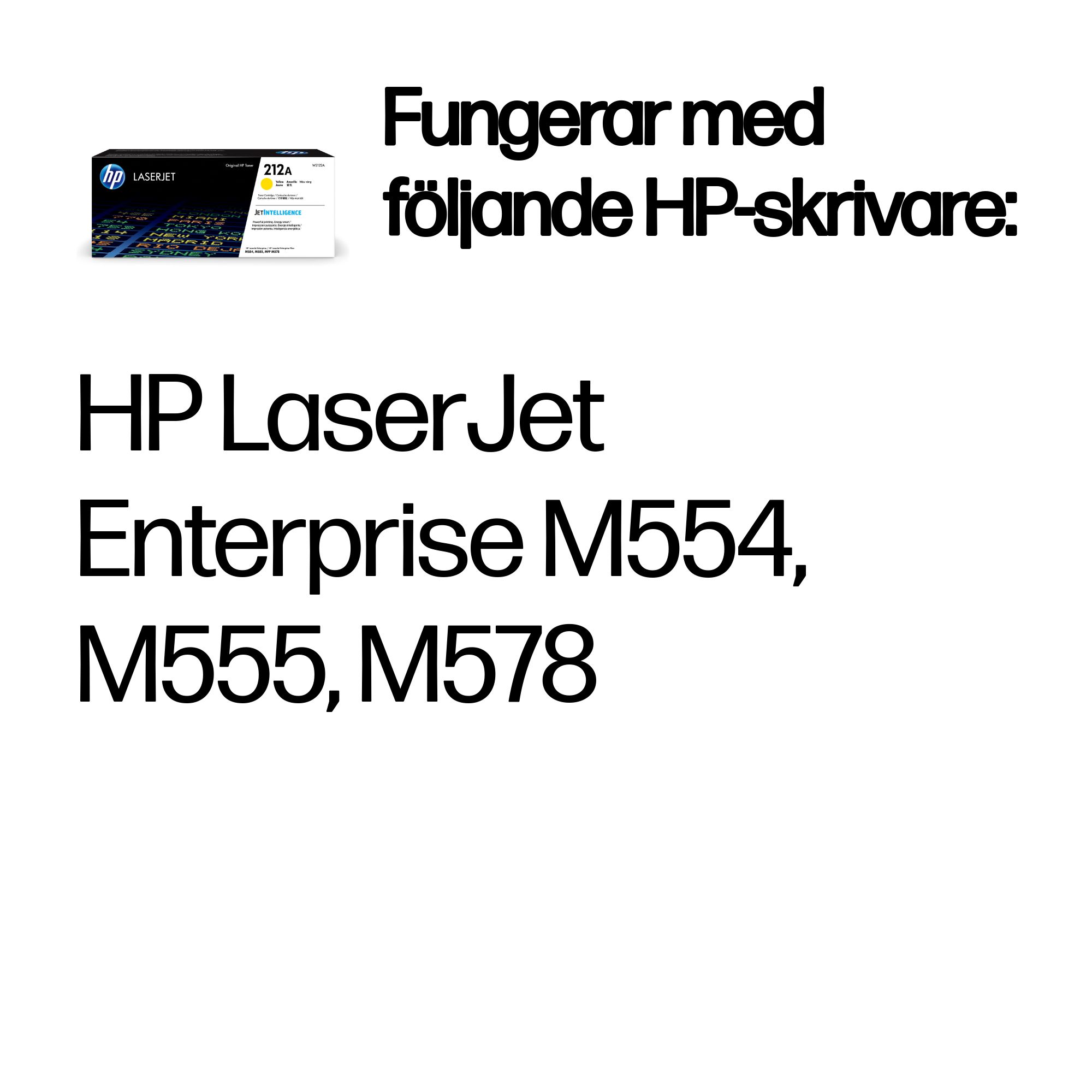 HP 212A Yellow Original LaserJet Toner Cartridge W2122A - Swedish (Sweden) - Supplies Compatibility