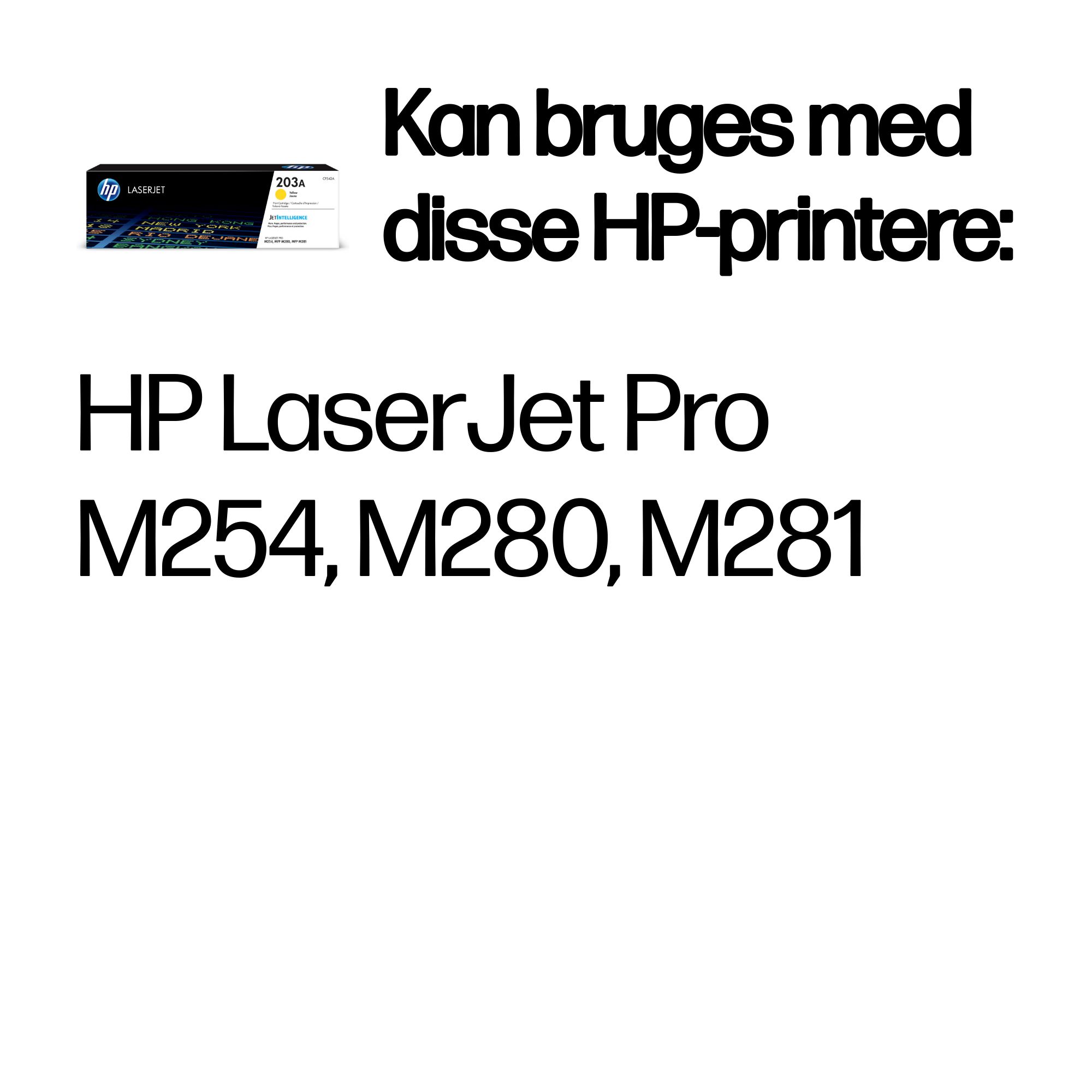 HP 203A Yellow Original LaserJet Toner Cartridge CF542A - Danish (Denmark) - Supplies Compatibility