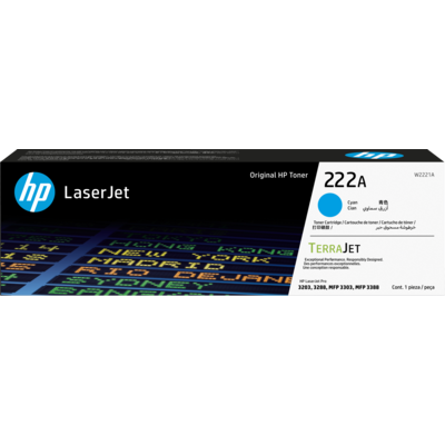 HP 222A Cyan Original LaserJet Toner Cartridge