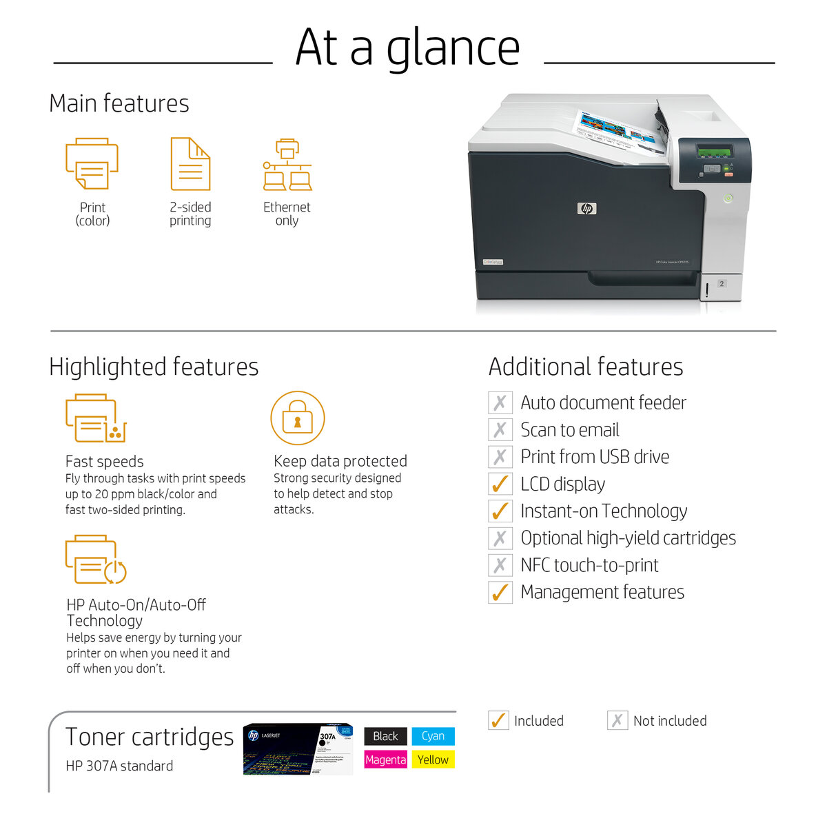 slide 1 of 19, show larger image, hp color laserjet professional cp5225dn printer