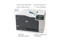 slide 3 of 19, zoom in, hp color laserjet professional cp5225dn printer