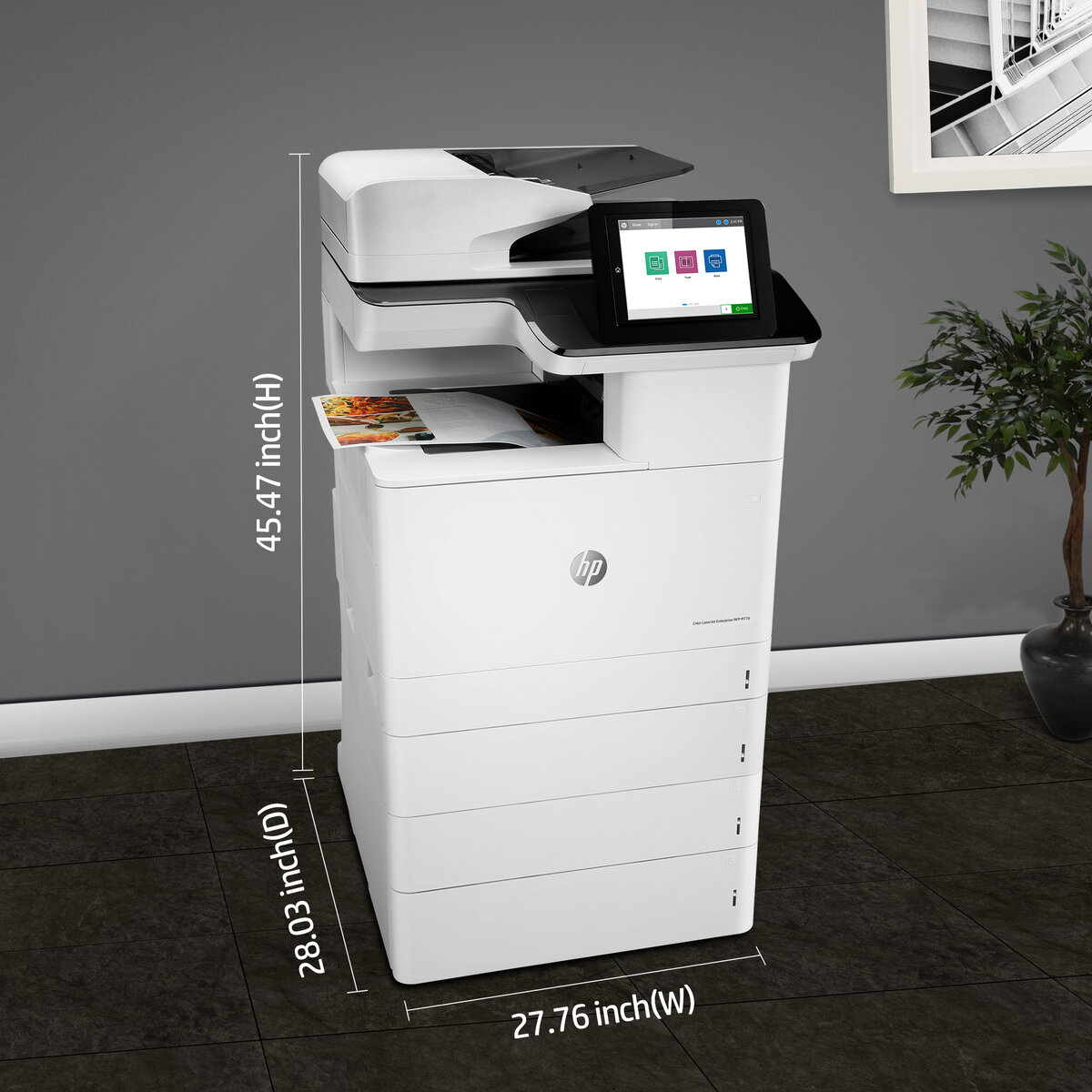 slide 1 of 19, show larger image, hp color laserjet enterprise mfp m776dn