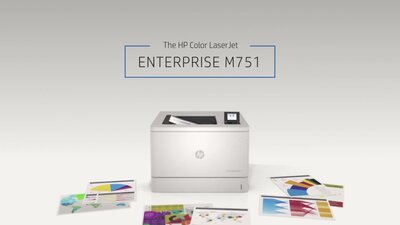 slide 1 of 21, zoom in, hp color laserjet enterprise m751 printer series - video 90s ww