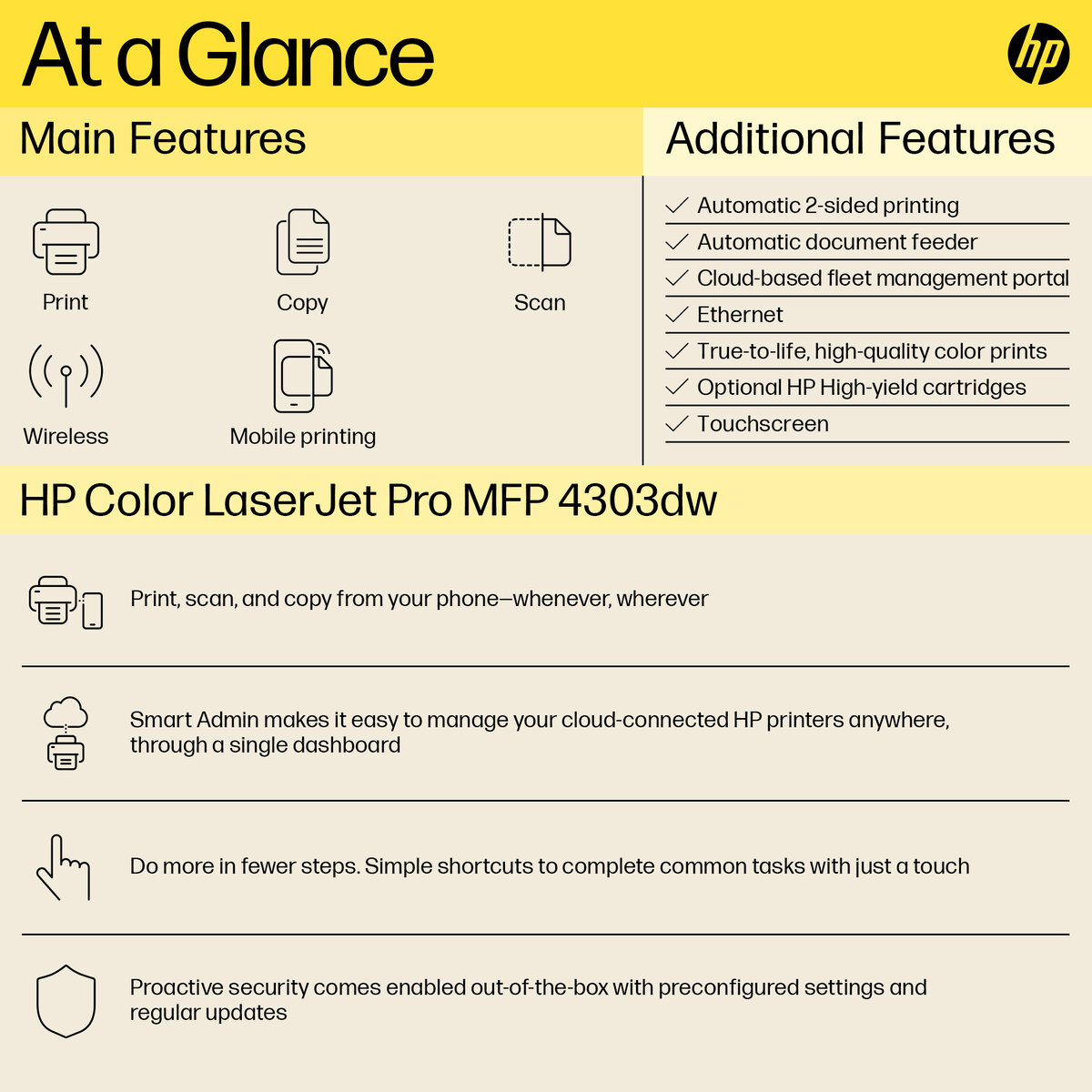 slide 21 of 21, zoom in, hp color laserjet pro mfp 4303dw printer