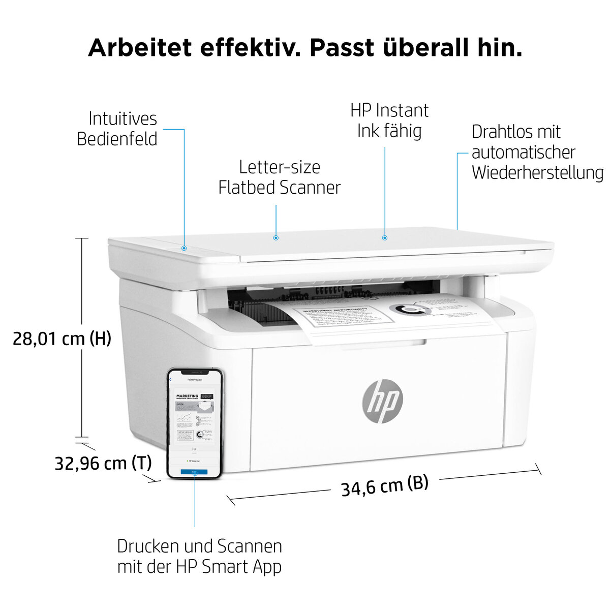 folie 8 von 20, vergrößern, hp laserjet mfp m140w drucker