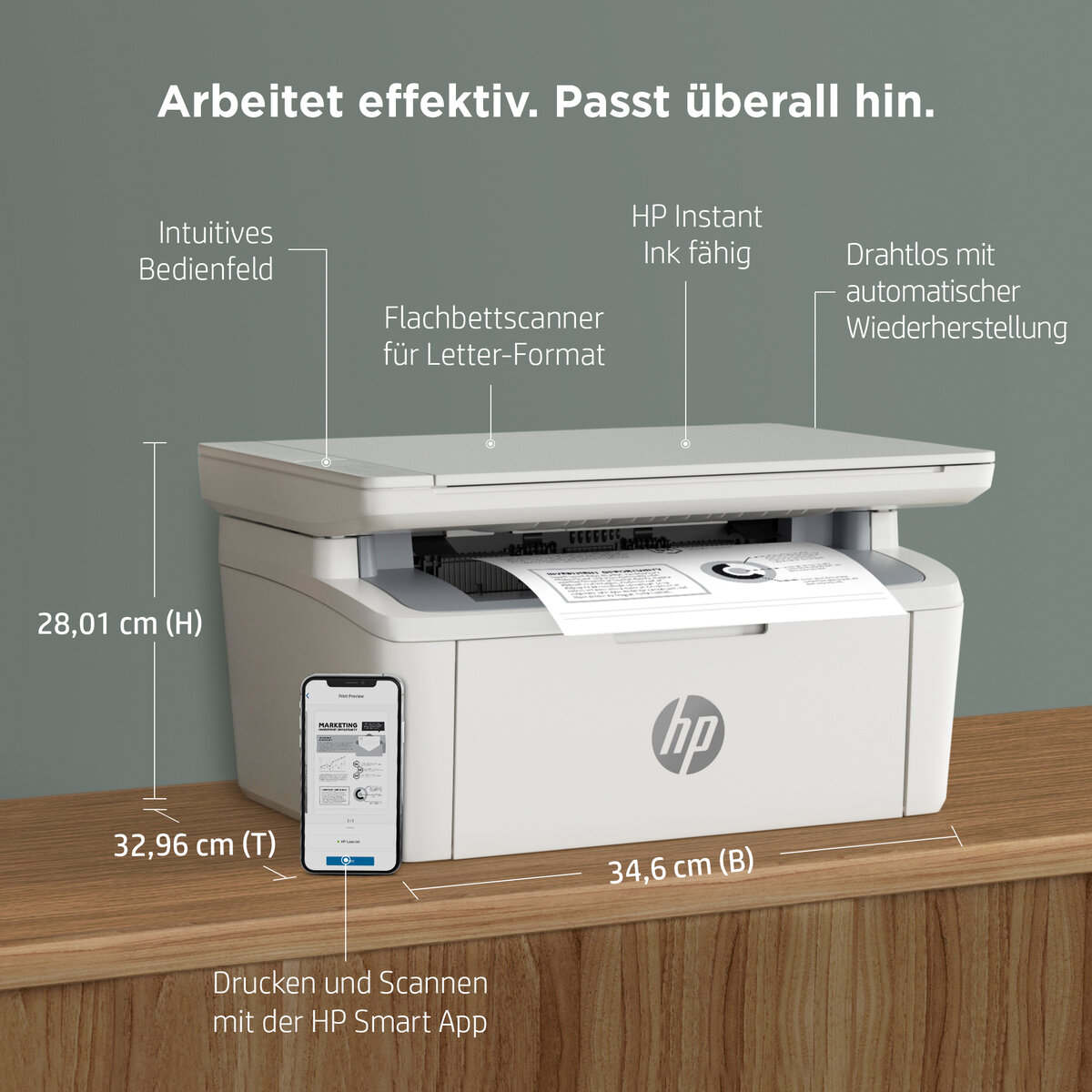 folie 6 von 20, vergrößern, hp laserjet mfp m140w drucker