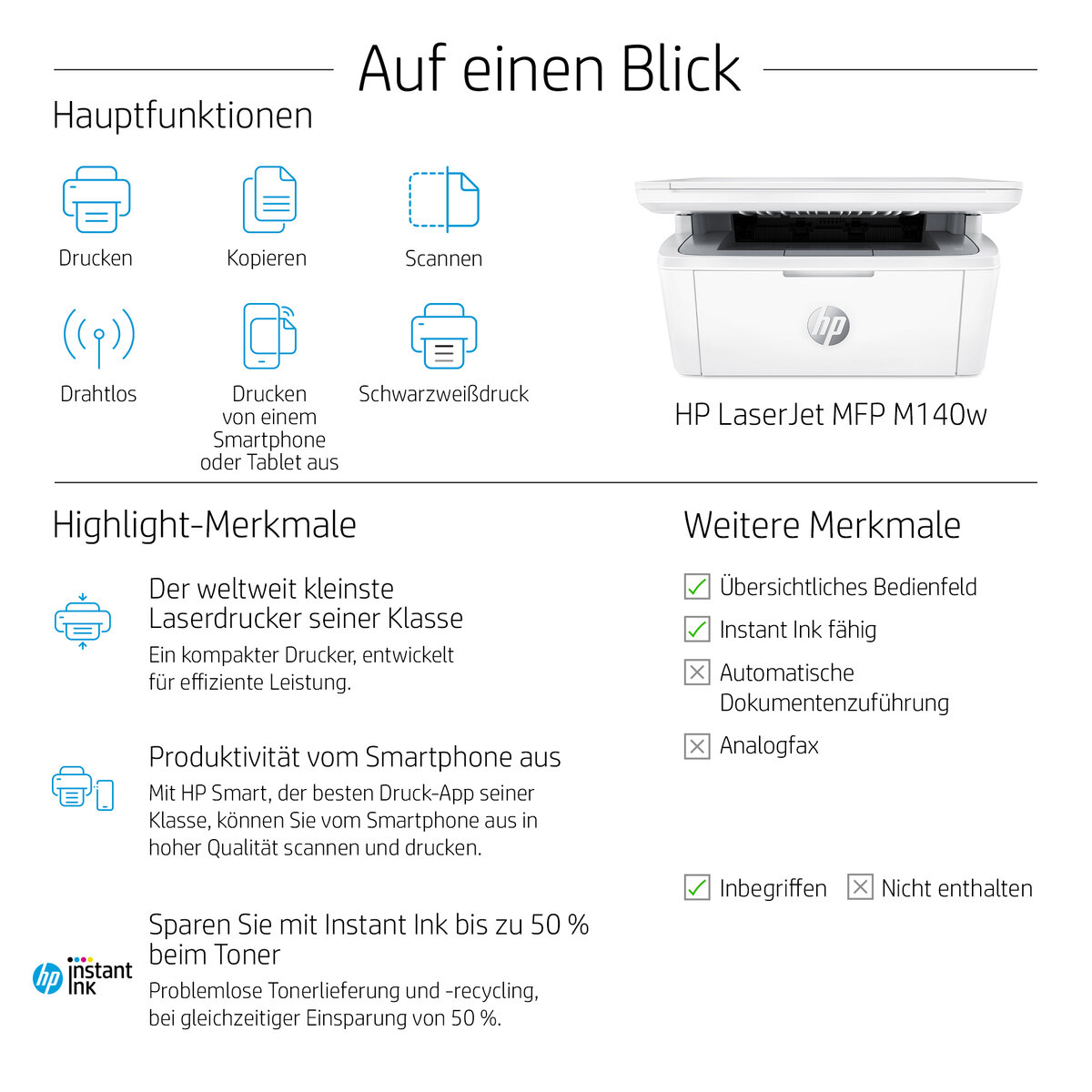 folie 1 von 20, vergrößern, hp laserjet mfp m140w drucker