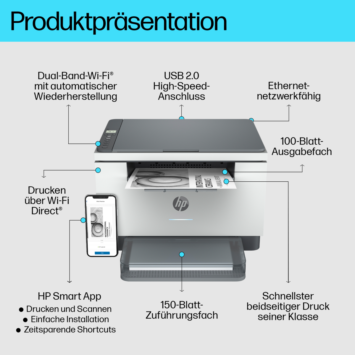 folie 3 von 20, vergrößern, hp laserjet mfp m234dw drucker