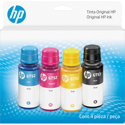 Combo de botella de tinta HP GT53/GT52, pack de 4