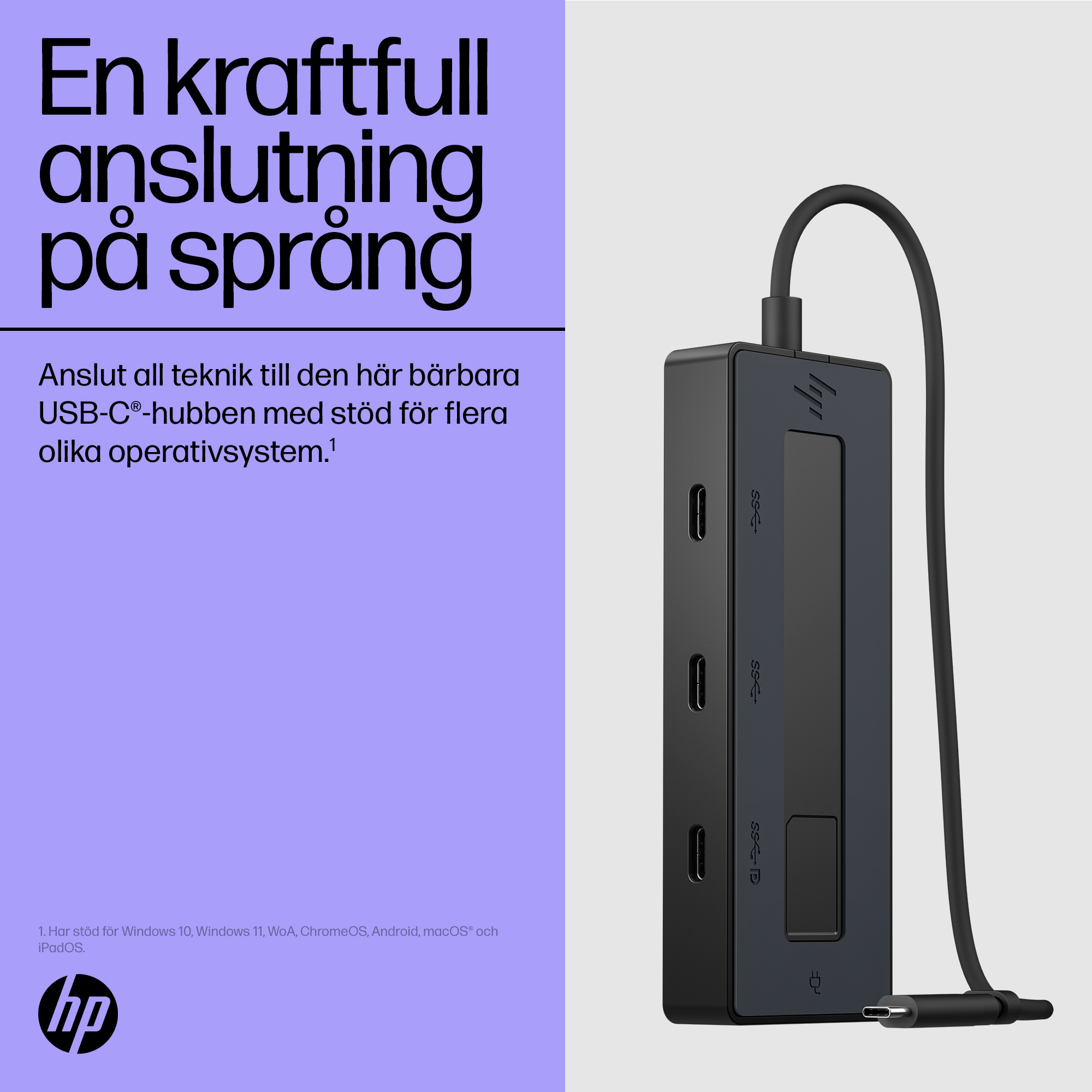 HP 4K USB-C Multiport Hub - Value Proposition - Swedish