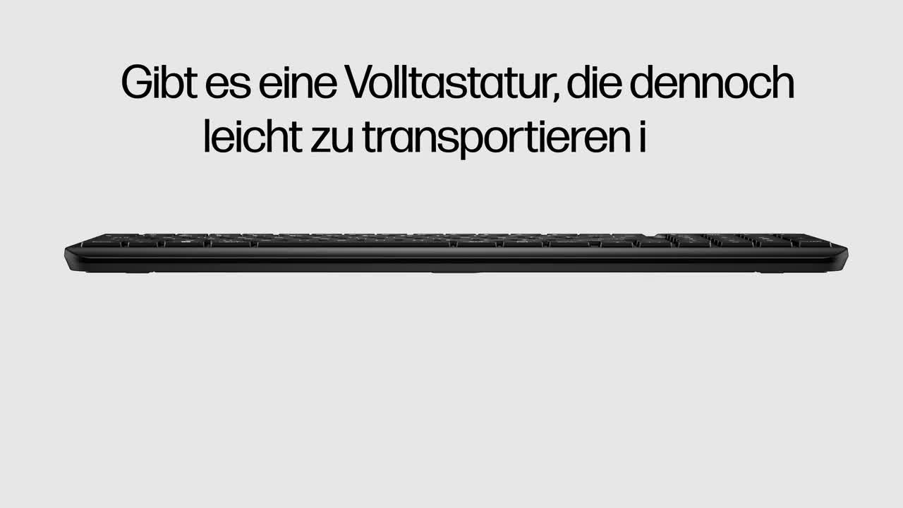 folie 1 von 9, vergrößern, hp 475 dual-mode wireless keyboard - jet black - product demo video - german