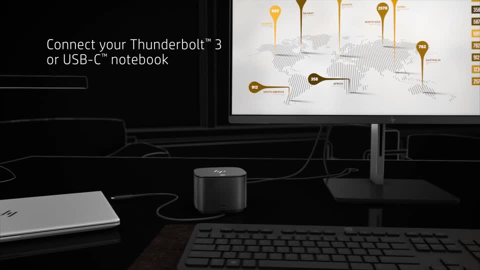 thumbnail video image 2 of HP Thunderbolt Dock G2 USB-C Laptop Docking Station, Retail Packaging with Combo Cable, 2 of 11