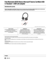 Poly Blackwire 8225 Stereo Microsoft Teams Certified USB-C Headset +USB-C/A Adapter