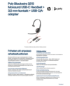 Poly Blackwire 3215 Monaural USB-C Headset +3.5mm Plug +USB-C/A Adapter
