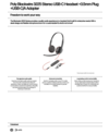 Poly Blackwire 3225 Stereo USB-C Headset +3.5mm Plug +USB-C/A Adapter