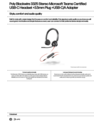 Poly Blackwire 3325 Stereo Microsoft Teams Certified USB-C Headset +3.5mm Plug +USB-C/A Adapter