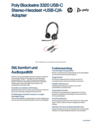 Poly Blackwire 3320 Stereo USB-C Headset +USB-C/A Adapter