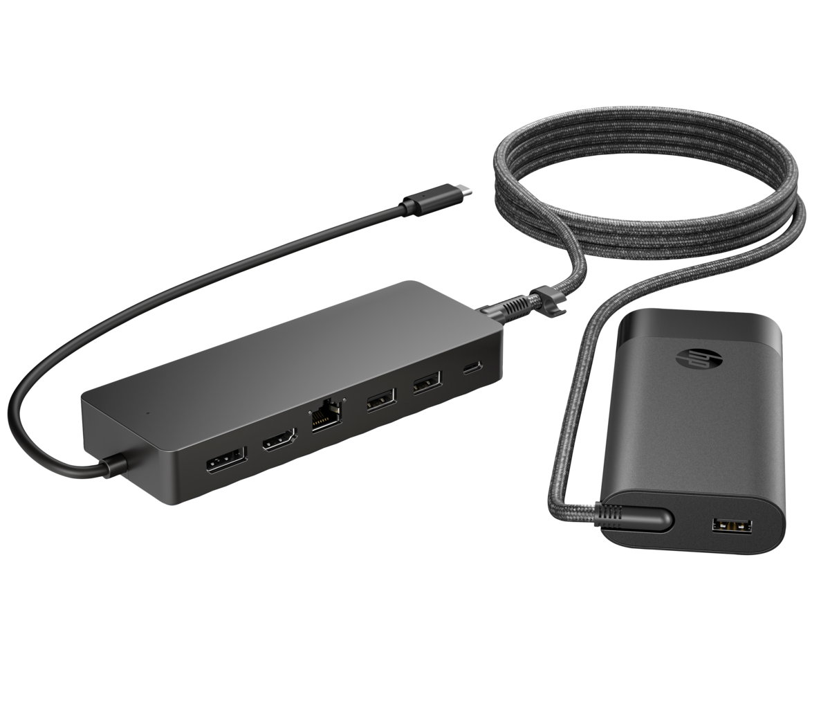 folie 1 von 5, vergrößern, hp universelles usb-c-hub- und laptop-ladegerät, kombo