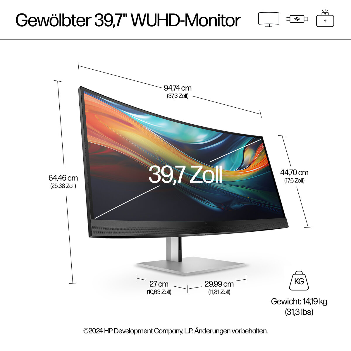 folie 1 von 12, vergrößern, hp serie 7 pro 39,7-zoll-5k2k-konferenzmonitor – 740pm pvc-frei