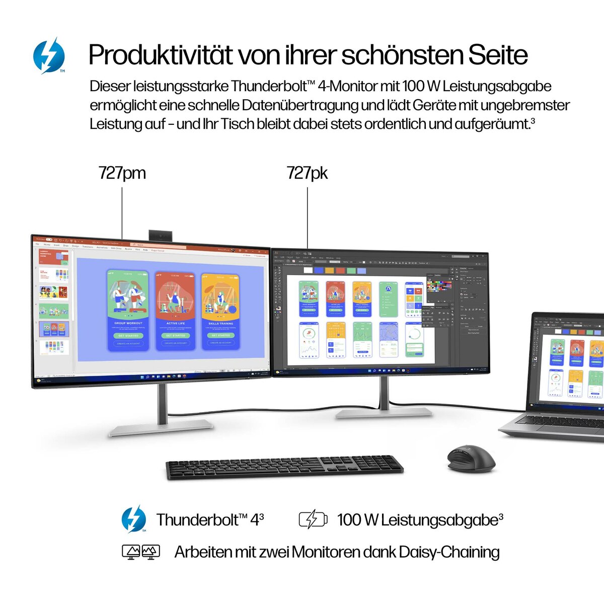 folie 2 von 20, vergrößern, hp serie 7 pro 27 zoll 4k thunderbolt 4-monitor – 727pk