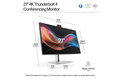 HP Series 7 Pro 27 4K Conferencing Monitor - 727pm - Dimensions - English for EMEA