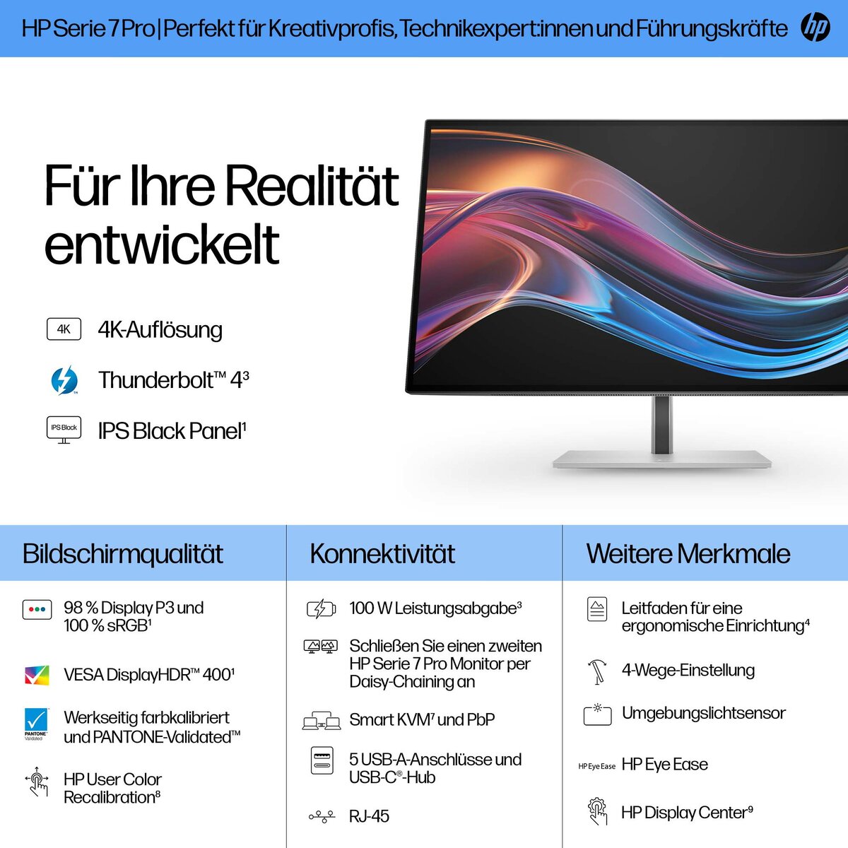 folie 5 von 20, vergrößern, hp serie 7 pro 27 zoll 4k thunderbolt 4-monitor – 727pk