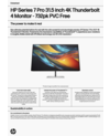 HP Series 7 Pro 31.5 inch 4K Thunderbolt 4 Monitor - 732pk PVC Free