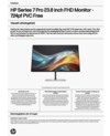 HP Series 7 Pro 23.8 inch FHD Monitor - 724pf PVC Free