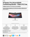 HP Series 7 Pro 34 inch WQHD Conferencing Monitor - 734pm PVC Free