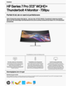 HP Series 7 Pro 37.5 inch WQHD+ Thunderbolt 4 Monitor - 738pu